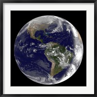 Framed Earth showing North America and South America