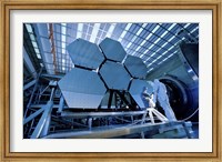 Framed James Webb Space Telescope Array being Tested in the X-ray and Cryogenic Facility