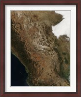 Framed Satellite View of the Landscape of Central Mexico