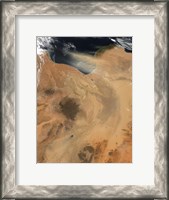 Framed Satellite View of a Dust Storm over Libya