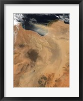 Framed Satellite View of a Dust Storm over Libya