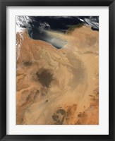 Framed Satellite View of a Dust Storm over Libya