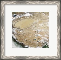 Framed Satellite View of the Tibetan Plateau