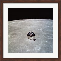 Framed Apollo 10 Command and Service Modules in Lunar Orbit