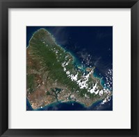 Framed Satellite view of Honolulu, Oahu, Hawaii