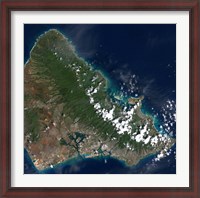 Framed Satellite view of Honolulu, Oahu, Hawaii