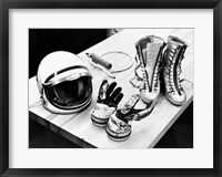 Framed Components of the Mercury Spacesuit Included Gloves, Boots and a Helmet