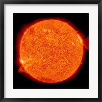 Framed Two Solar Prominences Erupt from the Sun