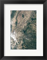 Framed Satellite Image of Flood Waters in Memphis, Tennesse