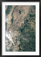 Framed Satellite Image of Flood Waters in Memphis, Tennesse