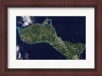 Framed Satellite view of the Island of Guam