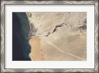Framed Satellite Image of the Swakop River in the Western part of Namibia