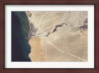 Framed Satellite Image of the Swakop River in the Western part of Namibia