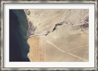 Framed Satellite Image of the Swakop River in the Western part of Namibia