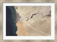 Framed Satellite Image of the Swakop River in the Western part of Namibia