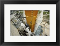 Framed Space Shuttle Atlantis on the Launch Pad at Kennedy Space Center, Florida