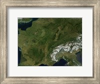 Framed True-color Satellite view of France