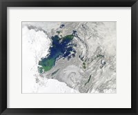 Framed Satellite view of the Ross Sea, Antarctica