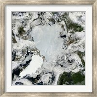 Framed Satellite view of the North Pole