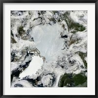 Framed Satellite view of the North Pole