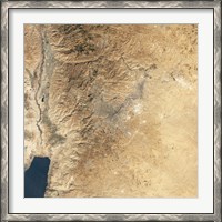 Framed Natural-color Satellite view of Amman, Jordan