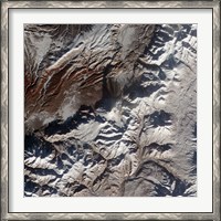 Framed Satellite Image of Russia's Kizimen Volcano