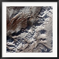 Framed Satellite Image of Russia's Kizimen Volcano