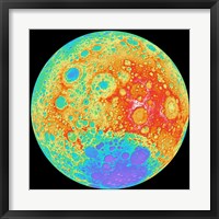 Framed Color Shaded Relief of the Lunar Farside