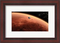 Framed Artist's concept of NASA's Mars Science Laboratory Spacecraft approaching Mars