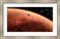 Framed Artist's concept of NASA's Mars Science Laboratory Spacecraft approaching Mars