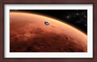 Framed Artist's concept of NASA's Mars Science Laboratory Spacecraft approaching Mars