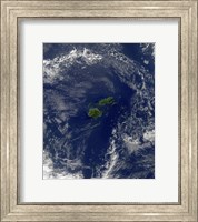 Framed Satellite view of Vanua Levu, the Second Largest Island of Fiji