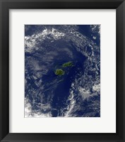 Framed Satellite view of Vanua Levu, the Second Largest Island of Fiji