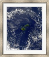 Framed Satellite view of Vanua Levu, the Second Largest Island of Fiji