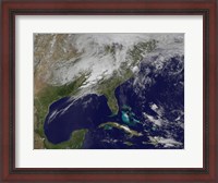 Framed Satellite Image Showing Severe Thunderstorms and Tornados in the Eastern United States