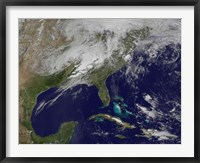 Framed Satellite Image Showing Severe Thunderstorms and Tornados in the Eastern United States