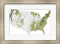 Framed Map of the United States Showing the Concentration of Biomass