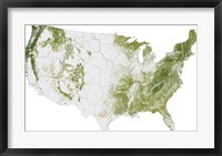 Framed Map of the United States Showing the Concentration of Biomass