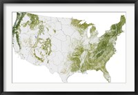 Framed Map of the United States Showing the Concentration of Biomass