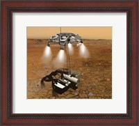 Framed Artist's Concept of an Ascent Vehicle Leaving Mars