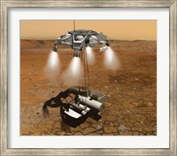 Framed Artist's Concept of an Ascent Vehicle Leaving Mars