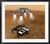 Framed Artist's Concept of an Ascent Vehicle Leaving Mars