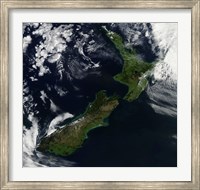 Framed Satellite view of New Zealand