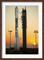 Framed Delta II Rocket on its Launch pad