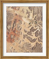 Framed Satellite View of Wadi Rum in Southwestern Jordan