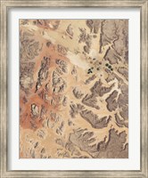 Framed Satellite View of Wadi Rum in Southwestern Jordan