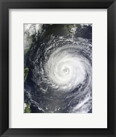 Framed Typhoon Muifa east of Taiwan in the Pacific Ocean