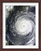Framed Typhoon Muifa east of Taiwan in the Pacific Ocean