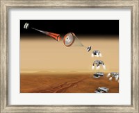 Framed Artist's Concept of a Proposed Mars sample Return Mission