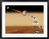 Framed Artist's Concept of a Proposed Mars sample Return Mission